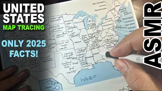 ASMR Tracing U S Map Outline With 2025 Facts for Each State ASMR map tracing facts