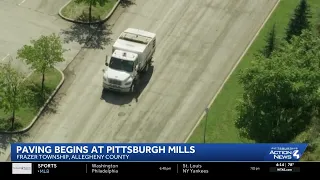 Paving begins at Pittsburgh Mills in Allegheny County