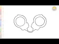 Handcuffs drawing Easy drawing tutorials How to draw Handcuffs step by step