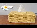 Crochet Tissue Box Cover - Home Decor using Cotton by Lion Brand Yarns
