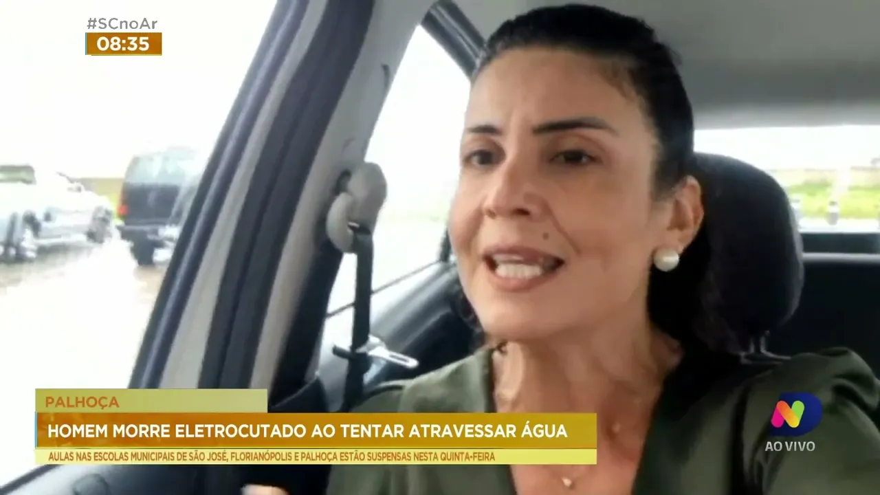 Homem morre eletrocutado em enchente na cidade de Palhoça, na Grande Florianópolis