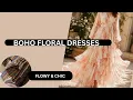 Boho Floral Maxi Dress Bohemian Floral Dress Flowy Boho Dresses for Women