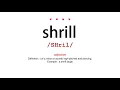 How to pronounce shrill - Vocab Today