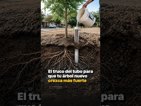 El truco del tubo para que tu árbol nuevo crezca más fuerte