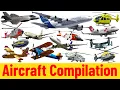 Lagu Aircraft Compilation | Airplanes for kids | Picture Show | Fun \u0026 Educational Learning Video