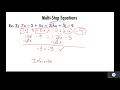 Multi Step equations Including special cases