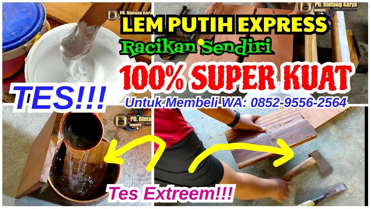 CARA GUNAKAN LEM KAYU  PRESTO DN LEM KAYU ALIFATIK -- LEM FOX -- LEM G -- LEM CASTOL. 