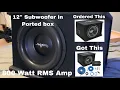 Skar SDR 12 Inch Sub With RP 800 Watt Amp Unboxing Setup And Testing