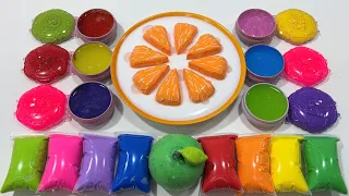 ASMR Giant Slime Mixing 🍎 Soft Clay Stretching, Glitter & Sticky Sounds