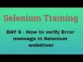 Selenium Training 6 How to verify Error message in Selenium Webdriver NATASA Tech