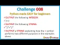 Python Challenge 8 Python made EASY for beginners - addition and concatenation