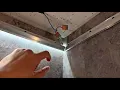 DIY stretch ceiling with LED strip wall lighting