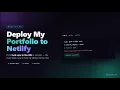 Deploying My Portfolio to Netlify Free in Minutes