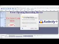 Fix Error Opening Recording Device On Audacity How to Fix Error Code 9999 Error Fixing in Auda