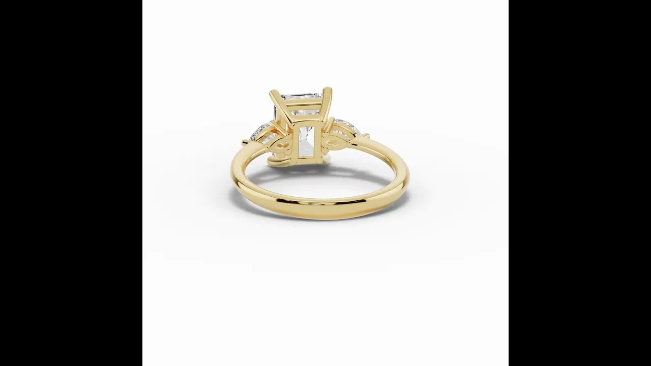 Vionne Radiant Three-Stone Engagement Ring