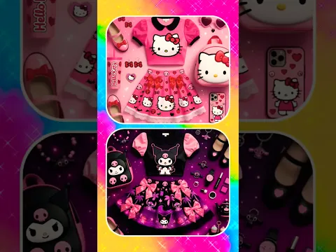 Hello Kitty 🩷 Vs kuromi 💜  Lisa Or Lena #purple #pink #tiktok #shorts #viral #hellokitty #kuromi #vs