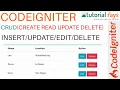 Part 8 2019 CodeIgniter Update Record CRUD Insert Update Delete Tutorials - Tutorial Rays
