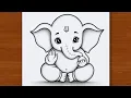 Lord Ganapti Ganesha drawing Ganesh with Modak outline pencil drawing drawing pictures Chitra