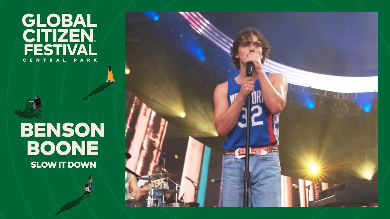 Benson Boone lights the stage with Slow It Down | Global Citizen Festival NYC 2024 Benson Boone lights the stage with Slow It Down | Global Citizen Festival NYC 2024