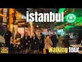 Lagu Istanbul Wandeltocht 4K - Prachtig verlichte straten en winkels van Karaköy en Galataport 's nachts