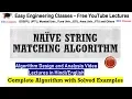 Naive String Matching Algorithm in Hindi with Solved Examples - Algorithm Design Analysis Lectures