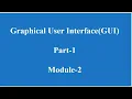 Graphical User Interface GUI in Java GUI-Module 1