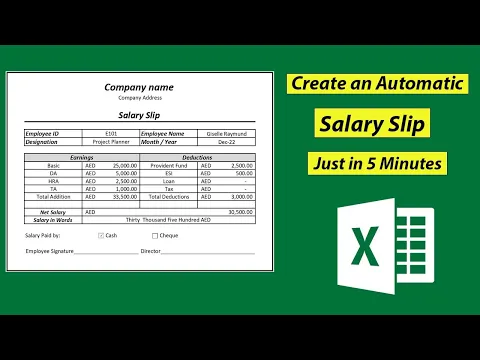 Download MP3 Make a Salary Slip in Excel | Automatic Salary Pay Slip in 5 Minutes