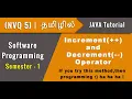 Increment and Decrement Operators in Java NVQ 5 ICT Software Programming Tamil
