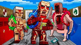 PRIMEIRO DIA na ESCOLA de TITANS ORIGINAIS no ATTACK ON TITAN MINECRAFT
