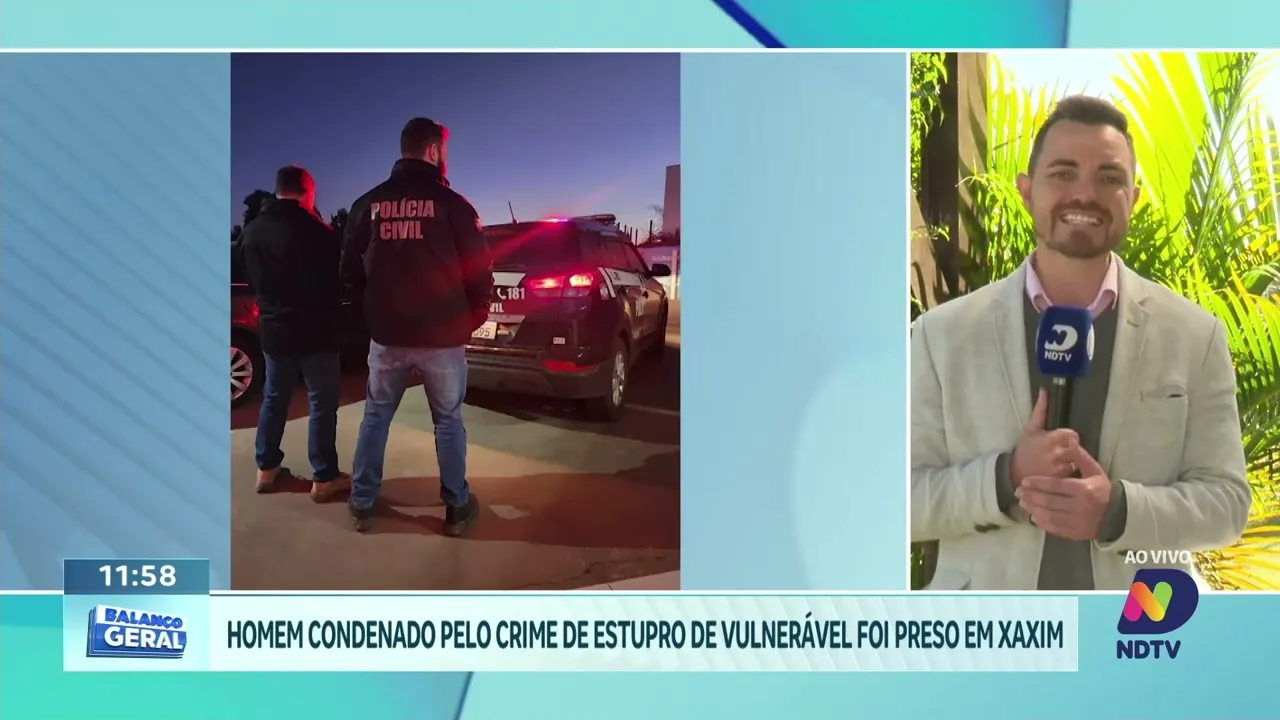 Polícia Civil prende condenado por estupro de vulnerável em Xaxim