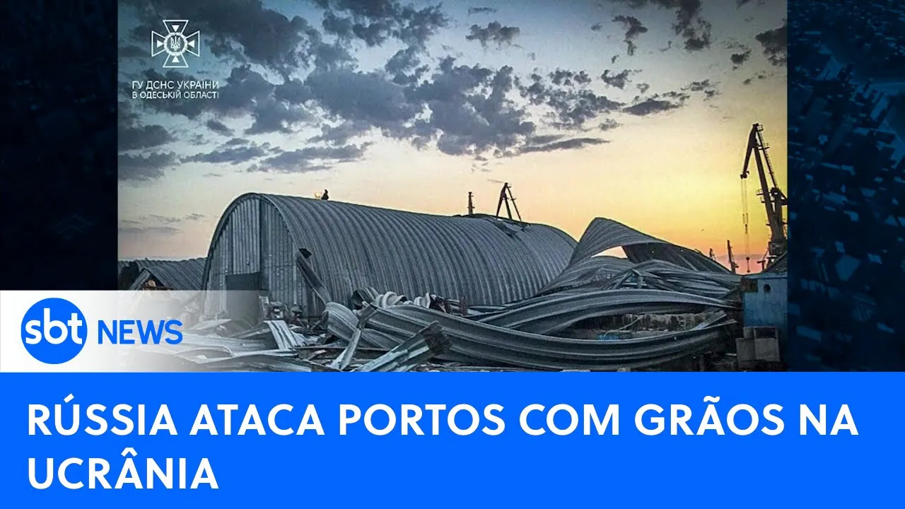 Russía ataca porto com grãos para impedir exportação na Ucrânia | #SBTNewsnaTV (17/08/23)