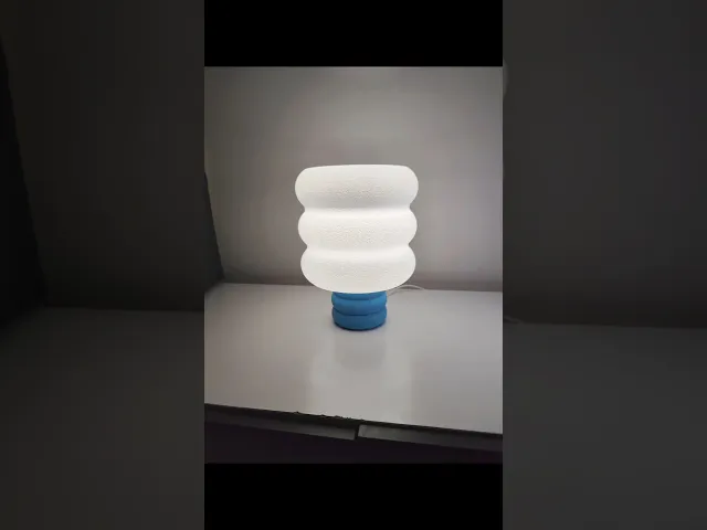 Fuzzy Wave Table Lamp STL video thumbnail
