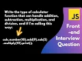Implement Calculator function with method chaining Also follow priyafrontendvlogz1910