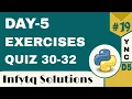 InfyTQ Programming Fundamentals Using Python Day 5 Exercises and Quizzes