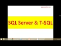 SQL Server T-SQL Training Course Demo and Installation