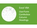 Excel VBA UserForm Combobox Column Headings