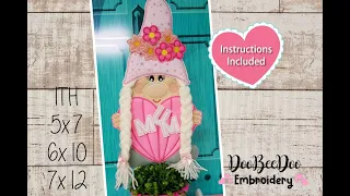 How to make a Cute ITH Gnome Girl Mom Totaly in the Embroidery Machine for mother s Day