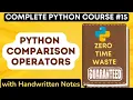 Python Comparison Operators with Handwritten Notes in Hindi Python Tutorial -