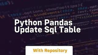 python pandas update sql table