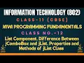 CLASS-XI IT-802 CBSE BOARD JAVA PROGRAMMING FUNDAMENTALS CLASS-12