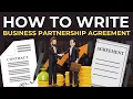 How to Write Business Partnership Agreement - Step by Step