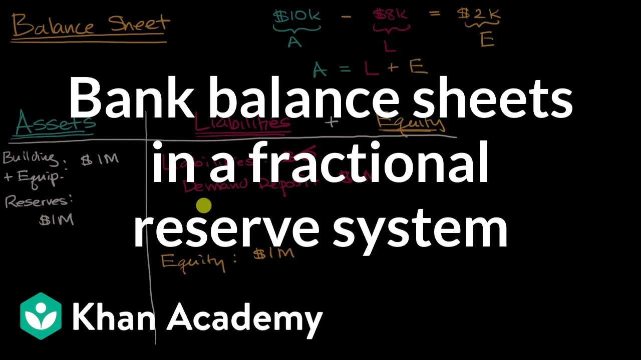 Bank balance sheets and fractional reserve banking | APⓇ Macroeconomics | Khan Academy