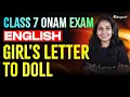 CLASS 7 ENGLISH ONAM EXAM GIRL S LETTER TO DOLL EDUPORT CLASS 7