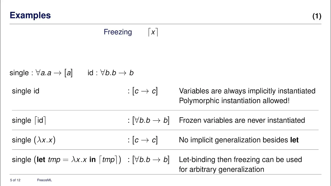 FreezeML - Complete and Easy Type Inference for First Class Polymorphism
