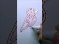 Drawing a bird with numbers 1 to 7 step by step