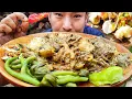 chicken and wild mushroom curry with fresh green vegetables Naga mukbang kents vlog