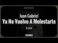 Juan Gabriel - Ya No Vuelvo A Molestarte (Letra) / CEO LYRICS