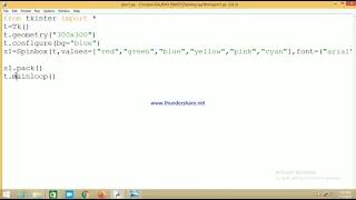 SPINBOX WIDGET IN TKINTER PROGRAMMING