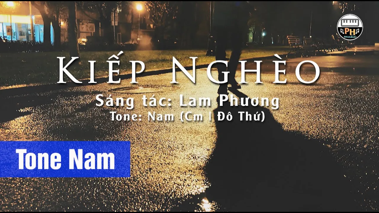 Kiếp Nghèo | Karaoke | Tone Nam | Beat Chuẩn