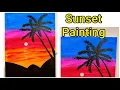 Sunset Painting Tutorial - Easy Beach Sunset Painting
